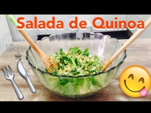 SALADA DE QUINOA COM RÚCULA E ERVILHAS